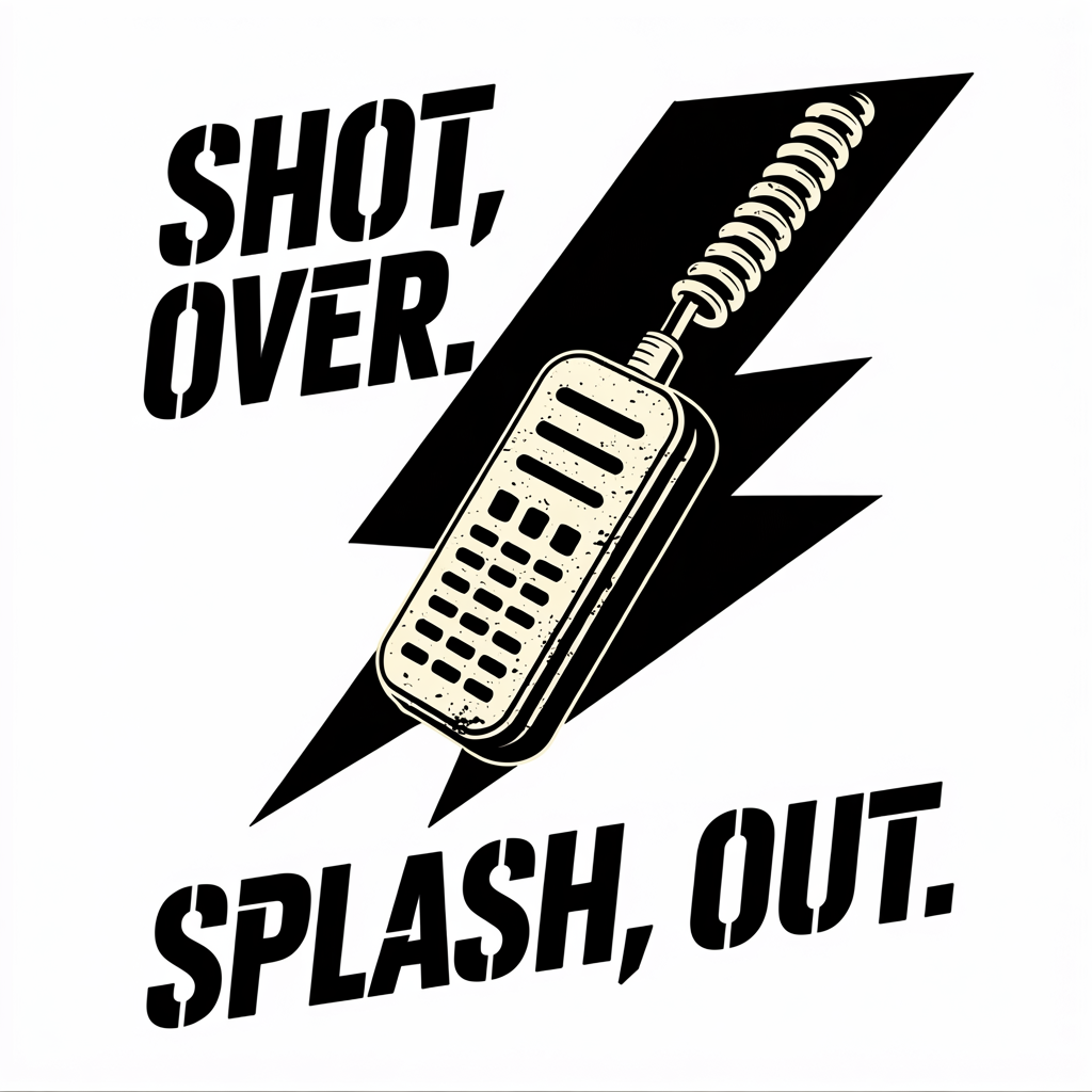 Shot Over Splash Out FiST fire support lightning-bolt handmic cord graphic tee design