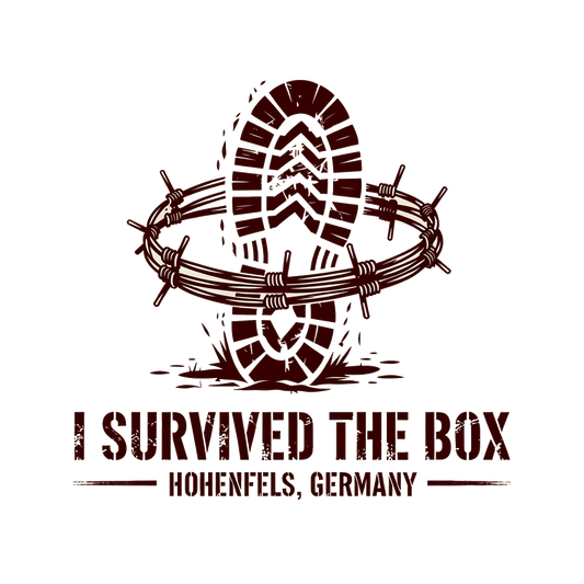 I Survived The Box distressed graphic tee design, Hohenfels Germany