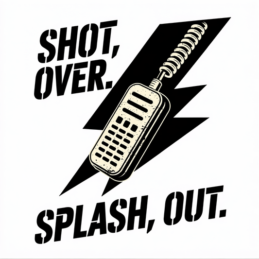Shot Over Splash Out FiST fire support lightning-bolt handmic cord graphic tee design