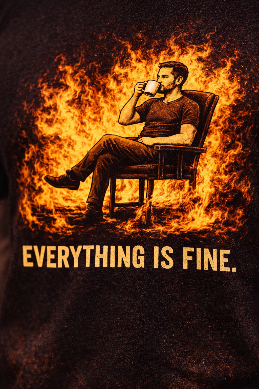 Out of F*cks “Everything Is Fine” T-Shirt | Dark Humor Graphic Tee | Military Sarcasm Shirt | SNAFU Customs SNAFU Customs