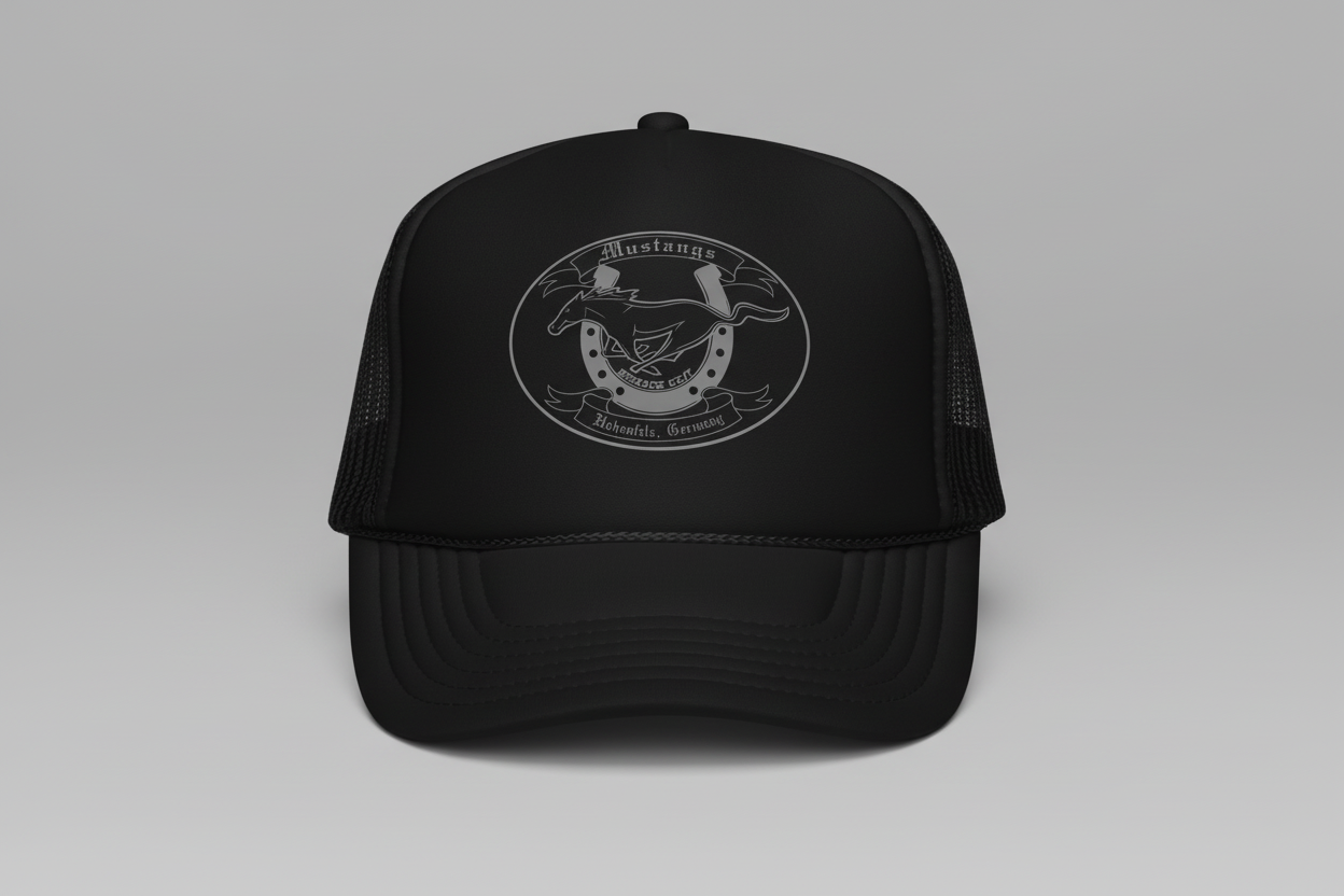 Mustang OC/T Hohenfels Germany Trucker Hat | Military Mesh Cap | Black Foam Hat SNAFU Customs