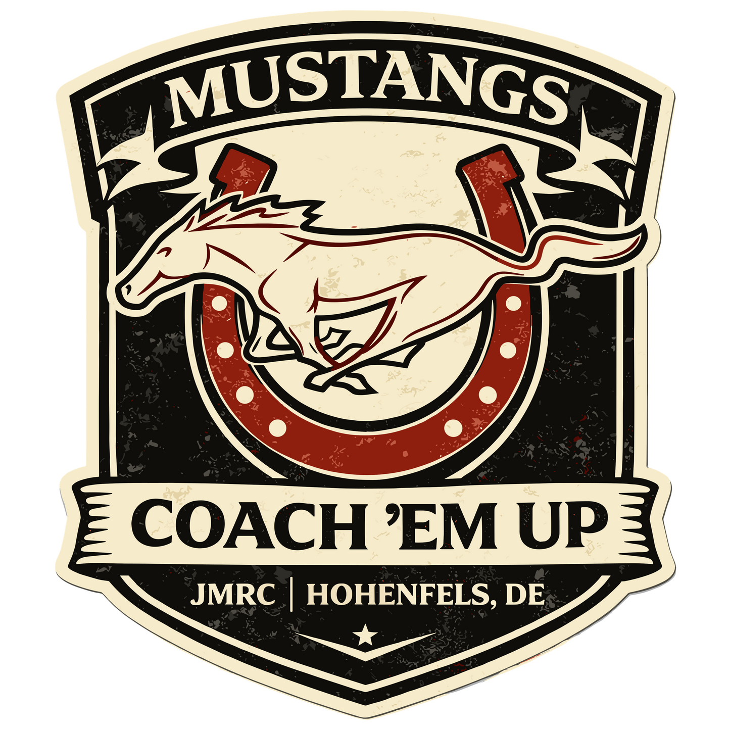 mustang coach em up sticker horseshoe design hohenfels germany
